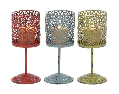 Red Metal Candle Holder 